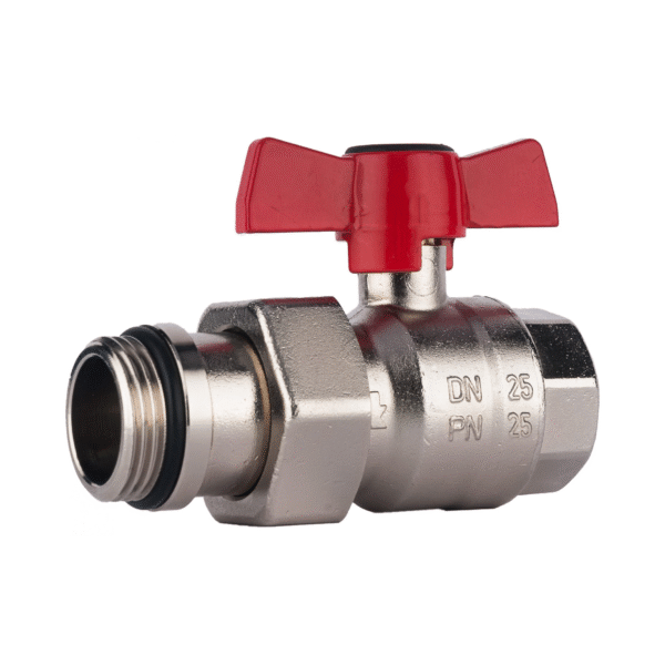 Robinete de inchidere cu sfera drept, FI FE cu olandez si actionare fluture rosie, seria MODUL pentru distribuitoare