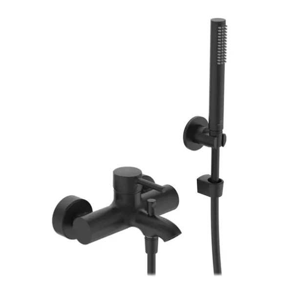 Baterie cada dus Ideal Standard Ceraline finisaj negru mat cu set de dus
