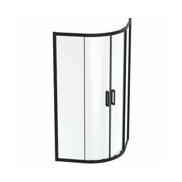 Cabina de dus semirotunda cu usi glisante 100x100 cm negru mat Ideal Standard Connect 2