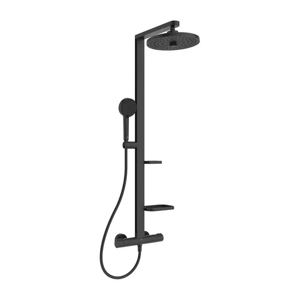 Coloana de dus cu baterie termostatata negru mat Ideal Standard Alu+ imagine 2