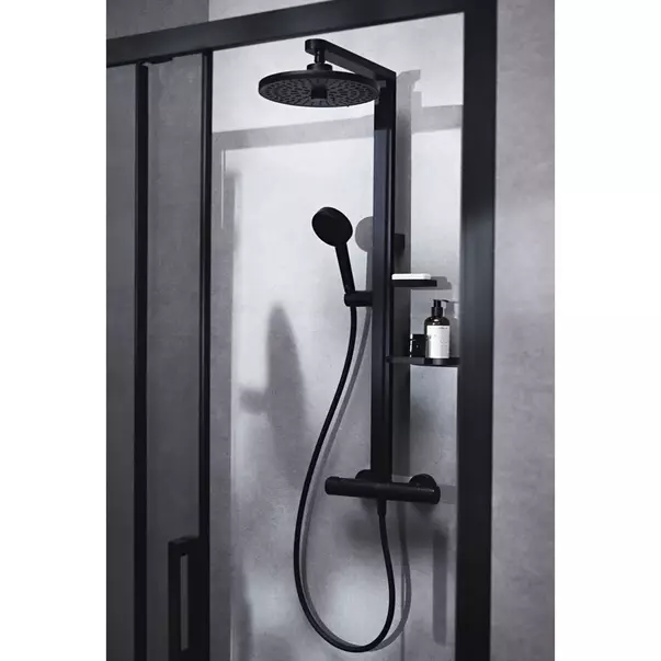 Coloana de dus cu baterie termostatata negru mat Ideal Standard Alu+ imagine 13