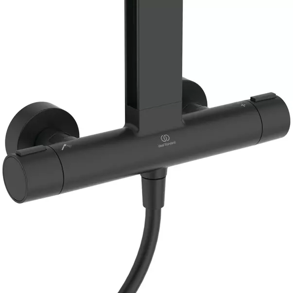 Coloana de dus cu baterie termostatata negru mat Ideal Standard Alu+ imagine 7
