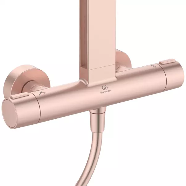 Coloana de dus cu baterie termostatata rose mat Ideal Standard Alu+ imagine 5