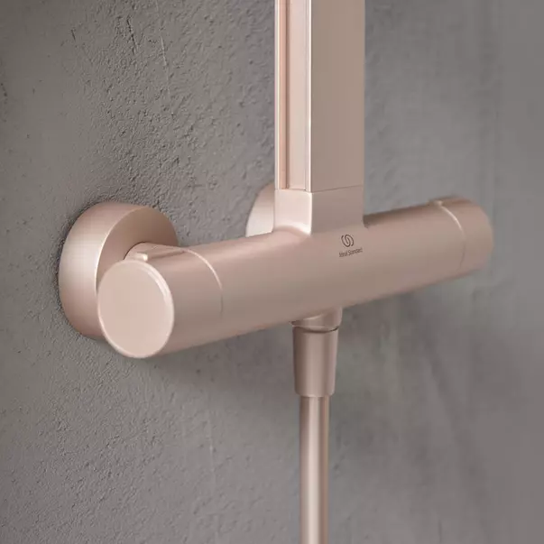 Coloana de dus cu baterie termostatata rose mat Ideal Standard Alu+ imagine 9