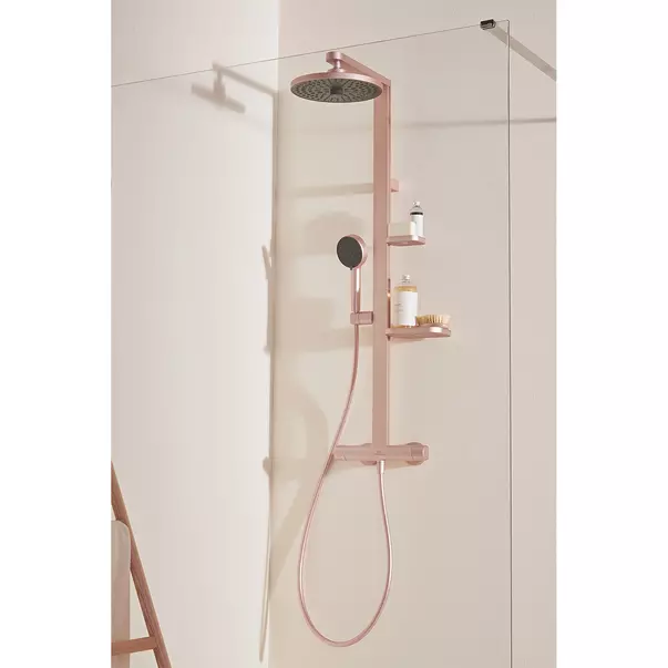 Coloana de dus cu baterie termostatata rose mat Ideal Standard Alu+ imagine 7