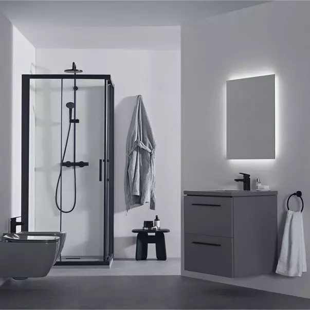 Dulap baza suspendat Ideal Standard i life B gri quartz mat 2 sertare 60 cm imagine 9
