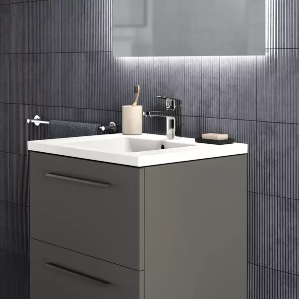 Dulap baza suspendat Ideal Standard i life B gri quartz mat 2 sertare 60 cm imagine 6