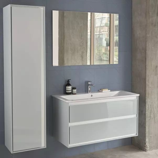 Dulap inalt suspendat gri deschis mat Ideal Standard Connect Air 160x40 cm imagine 2