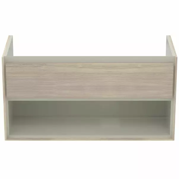 Dulap suspendat pentru lavoar maro deschis lemn Ideal Standard Connect Air 100 cm cu spatiu depozitare imagine 3