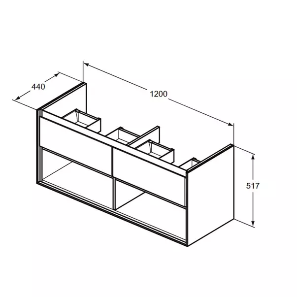 Dulap suspendat pentru lavoar maro deschis lemn Ideal Standard Connect Air 100 cm cu spatiu depozitare imagine 2