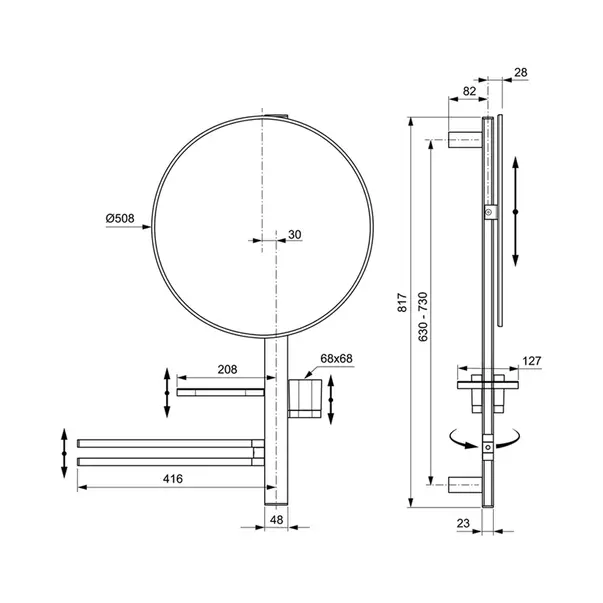 Set accesorii pentru lavoar Ideal Standard Alu+ rose mat din aluminiu imagine 3